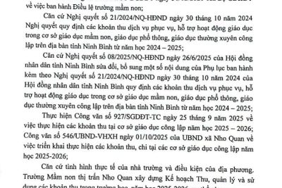 Kế hoạch thu, quản lý và sử dụng các khoản thu thỏa thuận năm học 2025-2026